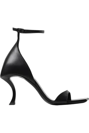 Balenciaga Buty, Kobieta, Czarny, 35 EU, Len, Czarne obcasy sandały nowoczesny design