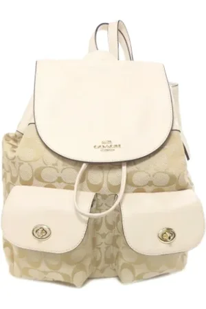 Coach Pre-owned, Kobieta, Biały, ONE SIZE, Skóra, Pre-owned Canvas backpacks