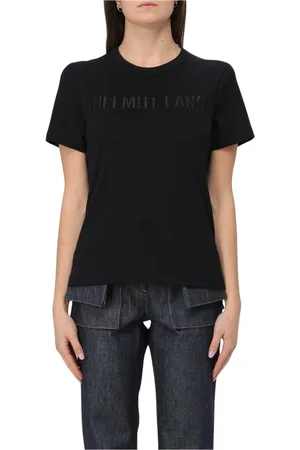 Helmut Lang Koszulki, Kobieta, Czarny, L, Biała Koszulka z Logo