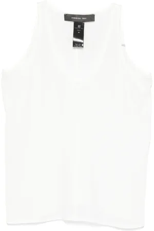 FEDERICA TOSI Koszulki, Kobieta, Biały, S, Elegancki Jedwabny Top Crepe de Chine