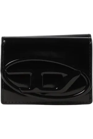 Diesel Akcesoria, Kobieta, Czarny, ONE SIZE, Portfel z tłoczonym logo dla kobiet