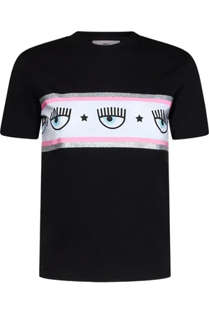 Chiara Ferragni Koszulki, Kobieta, Czarny, S, Bawełna, Koszulka z krótkim rękawem