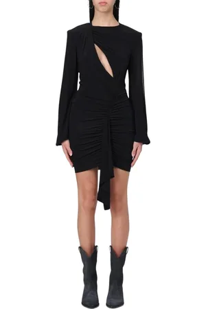 Isabel Marant Sukienki, Kobieta, Czarny, S, Czarna Mini Sukienka z Wycięciem