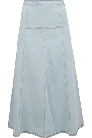 Baum und Pferdgarten Spódnice, Kobieta, Niebieski, XS, Denim, Midi Spódnica Dżinsowa z Nowoczesnymi Szczegółami