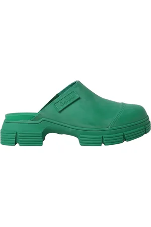 Ganni Buty, Kobieta, Zielony, 36 EU, Chunky Sole Płaskie Buty Zielone