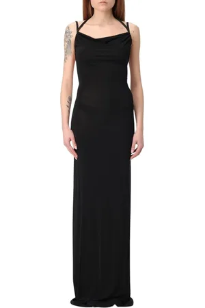 Marine Serre Sukienki, Kobieta, Czarny, M, Elegancka Czarna Sukienka Maxi
