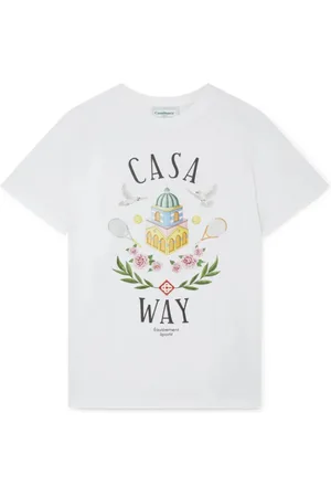 Casablanca Koszulki, Mężczyzna, Biały, XL, Bawełna, Biała Koszulka z Organicznej Bawełny Casa Way