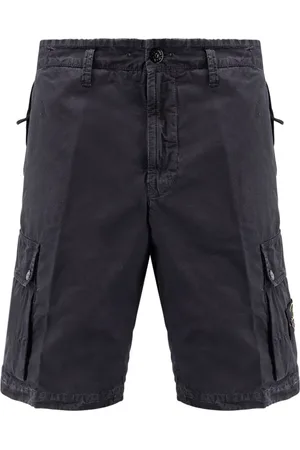 Stone Island Szorty, Mężczyzna, Niebieski, W36, Bermudy z bawełny z naszywką