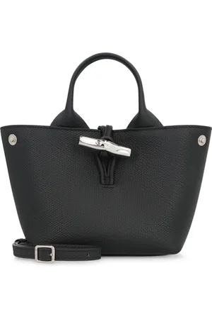 Longchamp Torebki, Kobieta, Czarny, ONE SIZE, Torba ze Skóry z Rogowym Zapięciem