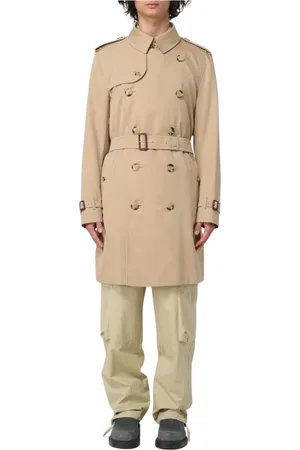 Burberry Płaszcze, Mężczyzna, Żółty, S, Bezczasowy Płaszcz Trench