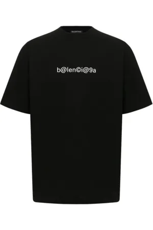 Balenciaga Koszulki, Mężczyzna, Czarny, S, Len, Vintage Jersey Koszulka z Okrągłym Dekoltem Czarna