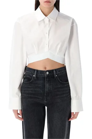 Alexander Wang Bluzki, Kobieta, Biały, M, Biała Koszula Poplinowa