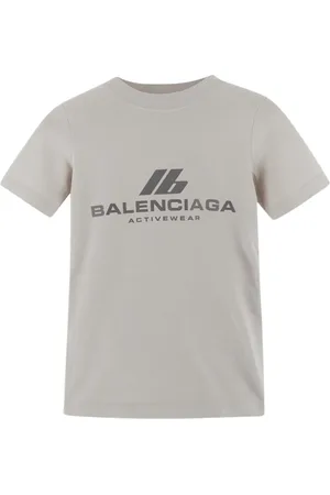 Balenciaga Koszulki, Kobieta, Biały, S, Len, Bawełniana Logo T-shirt