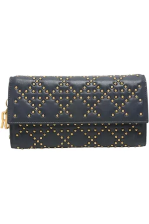 Dior Pre-owned, Kobieta, Niebieski, ONE SIZE, Pre-owned skórzane portfele