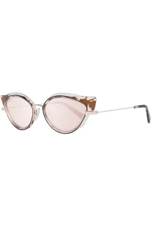 Dsquared2 Akcesoria, Kobieta, brązowy, ONE SIZE, Brązowe Okulary Przeciwsłoneczne Cat Eye z Efektem Lustrzanym