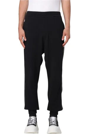 Alexander McQueen Spodnie, Mężczyzna, Czarny, M, Czarne spodnie z boczną wstawką