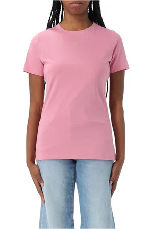 HUGO BOSS Koszulki, Kobieta, Fioletowy, L, Fioletowy T-shirt z okrągłym dekoltem