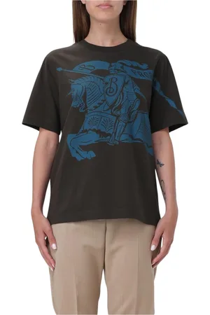 Burberry Koszulki, Kobieta, brązowy, M, Niebieski Rycerz Graficzny T-shirt Stylowy