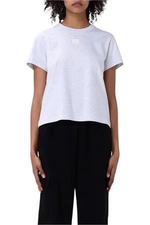 Alexander Wang Koszulki, Kobieta, Szary, L, Szara koszulka z okrągłym dekoltem
