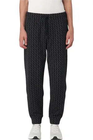 Armani Exchange Spodnie, Mężczyzna, Czarny, S, Stylowe All Over Print Joggers