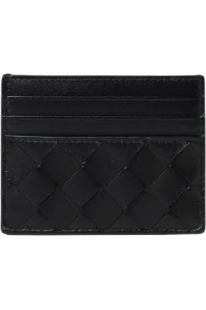 Bottega Veneta Akcesoria, Kobieta, Czarny, ONE SIZE, Czarny Portfel na Karty ze Skóry