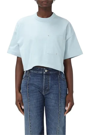 Bottega Veneta Koszulki, Kobieta, Niebieski, M, Niebieski Box Tee