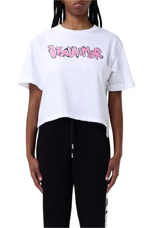 DISCLAIMER Koszulki, Kobieta, Biały, XS, T-shirt z grafiką dla kobiet