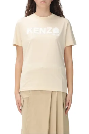 Kenzo Koszulki, Kobieta, Beżowy, M, Paris Logo Tee Kremowy