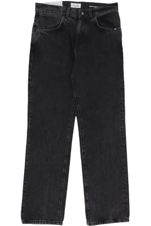 AMISH Jeansy, Mężczyzna, Czarny, W28, Czarne Jeansyy Męskie z Prostą Nogawką