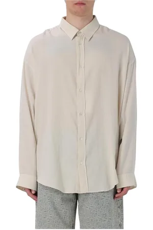 Acne Studios Koszule, Mężczyzna, Biały, S, Biała Bawełniana Koszula Luźny Fason