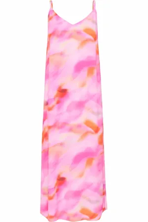 Cream Sukienki, Kobieta, Wielobarwność, M, Abstrakcyjna Sukienka w Pasy Roza