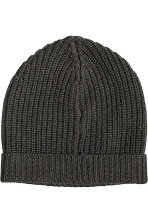 Dolce & Gabbana Akcesoria, Mężczyzna, Szary, ONE SIZE, Kaszmir, Luksusowy Kaszmirowy Dzianinowy Beanie