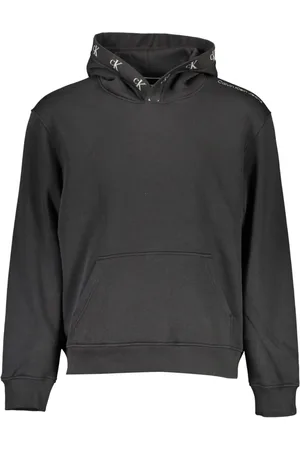 Calvin Klein Bluzy, Kobieta, Czarny, M, Czarny Bawełniany Sweter z Kapturem i Logo