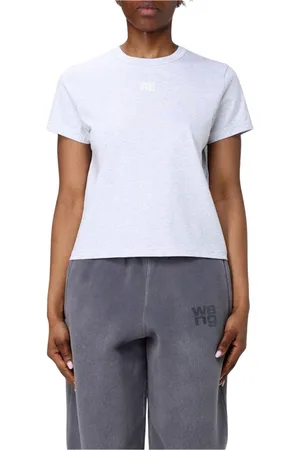 Alexander Wang Koszulki, Kobieta, Szary, M, Czarna Koszulka z Bawełny Jersey