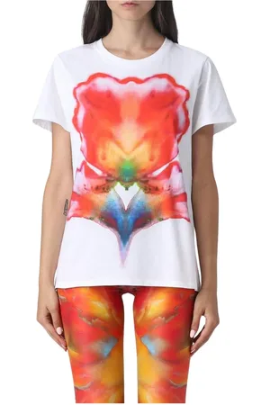 Alexander McQueen Koszulki, Kobieta, Wielobarwność, L, Abstrakcyjny T-shirt z nadrukiem