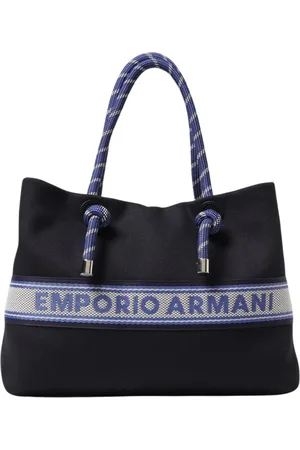 Emporio Armani Torebki, Kobieta, Niebieski, ONE SIZE, Niebieska Torba z Kanwy