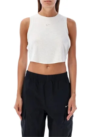 Nike Koszulki, Kobieta, Biały, L, Wypustkowy Top Tank