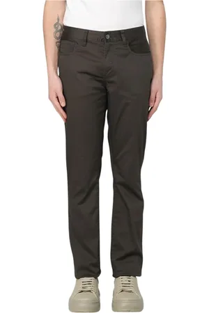 Armani Exchange Spodnie, Mężczyzna, Zielony, W29, Len, Zielone luźne chinosy