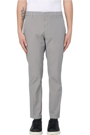 Dondup Spodnie, Mężczyzna, Szary, W38, Srebrne Spodnie Slim Fit w Paski