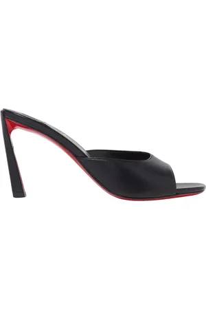 Christian Louboutin Buty, Kobieta, Czarny, 38 EU, Czarne Skórzane Szpilki Sandały