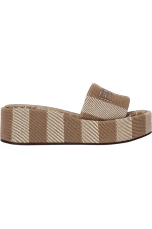 Fendi Buty, Kobieta, brązowy, 36 1/2 EU, Pasmanteryjne Platformy Sandały