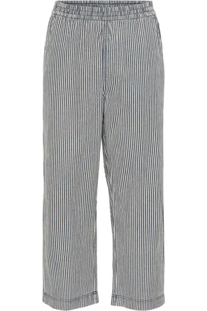 Kaffe Spodnie, Kobieta, Szary, 2XL, Pasowane Spodnie Culotte Północ/Biała Prążkowana