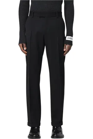 Dolce & Gabbana Spodnie, Mężczyzna, Czarny, M, Czarne Wełniane Spodnie