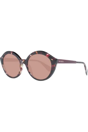 Max&Co. Akcesoria, Kobieta, brązowy, ONE SIZE, Brązowe Okulary Przeciwsłoneczne Damskie Lustrzane Okrągły Styl