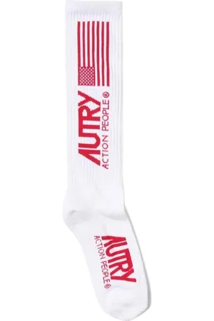 Autry Bielizna, Mężczyzna, Czerwony, L, Luksusowe Skarpety Męskie z Logo