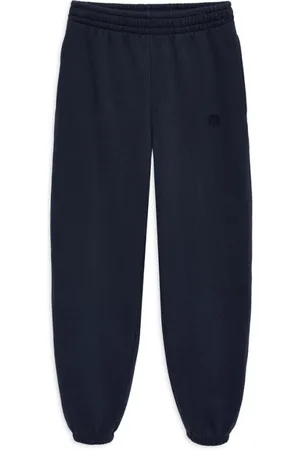 ANINE BING Spodnie, Kobieta, Czarny, L, Monogram Jogger z Ramką w Praniu w Kolorze Granatowym