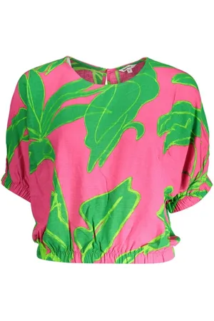 Desigual Bluzki, Kobieta, Wielobarwność, M, Różowy Wiskoza Damski Top