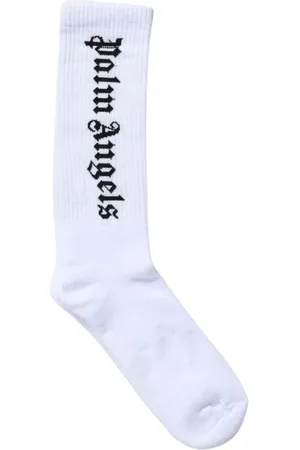 Palm Angels Bielizna, Mężczyzna, Biały, S, Skarpetki Logo Crew Czarny Mężczyźni