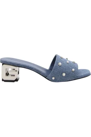 Givenchy Buty, Kobieta, Niebieski, 36 EU, Denim, Denim Perłowy Obcas Sandały