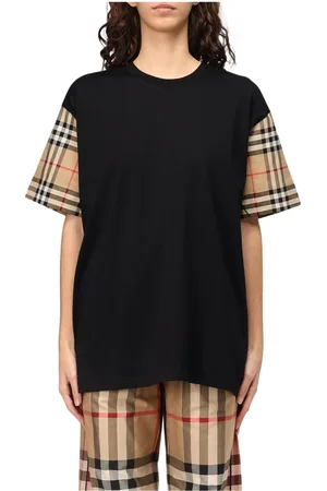 Burberry Koszulki, Kobieta, Czarny, 2XS, Czarna Luźna Koszulka